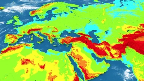 Realistic topographic earth world map. Detailed world atlas looping animation. Video stock 122765580