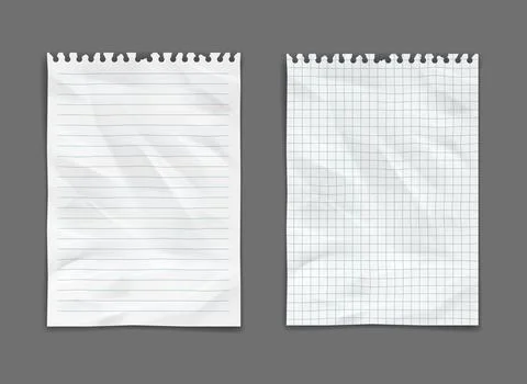 Realistic Torn Notebook Paper Sheets Illustration Stock Illustration