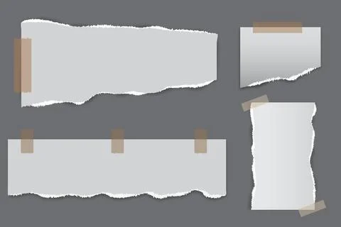 Realistic torn paper effect set Stock Illustration