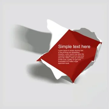 Realistic torn paper with space for text Illustrazione stock