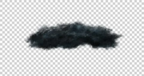 Realistic transparent black or dark cloud. Grey steam flow, mist. Png Illustration
