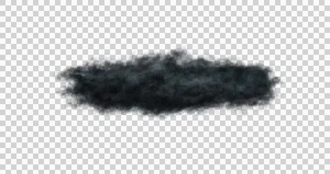 Realistic transparent black or dark cloud. Grey steam flow, mist. Png Illustration