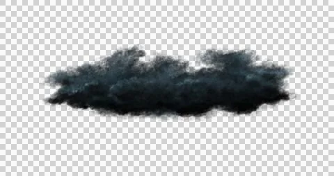 Realistic transparent black or dark cloud, isolated. Fog, smoog. Stock Illustration