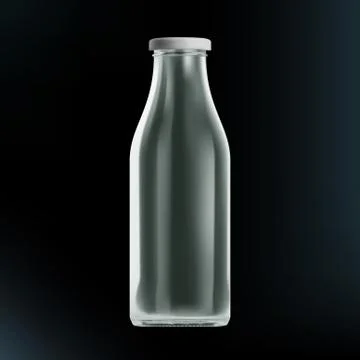 Realistic Transparent Clear Empty Milk Bottle Isolated Stock Illustration