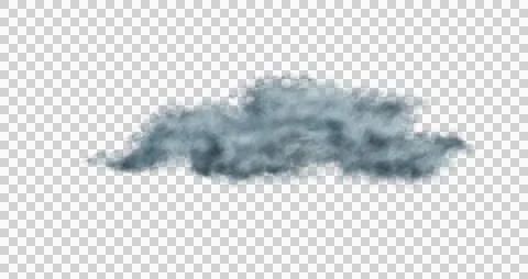 Realistic transparent dark or gray cloud. Grey steam flow, mist. Png Stock Illustration