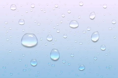 Realistic, transparent drops on a smooth surface or glass. Can be used with a Stock Illustration