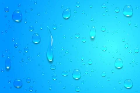 Realistic, transparent drops on a smooth surface or glass. Can be used with a Stock Illustration