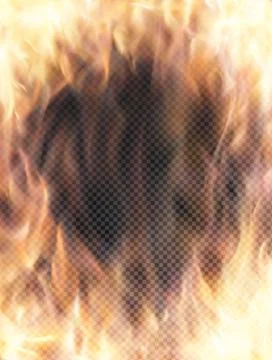 Realistic transparent fire flame banner Illustrazione stock