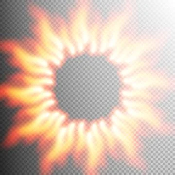 Realistic transparent fire flame frame. EPS 10 Illustrazione stock
