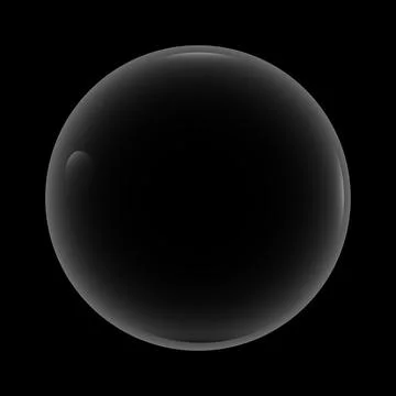 Realistic Transparent Glass Orb with Reflection on Black Background Stock Illustration