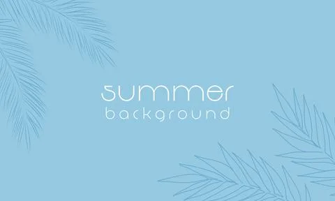 Realistic transparent shadow from a leaf of a palm tree on the blue backgro.. Stock Illustration