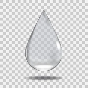 Realistic Transparent water drop. Useful with any background. Stock Illustration