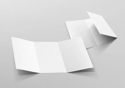 Realistic Tri-Fold A5 Or A4 Brochure Mockup Stock Illustration