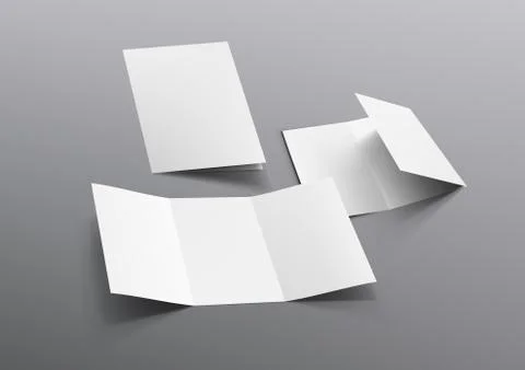 Realistic Tri-Fold A5 Or A4 Brochure Mockup Stock Illustration