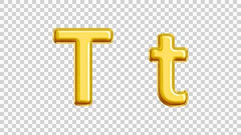 Realistic "Tt" Isolated Balloon Text Effect. 库存插图