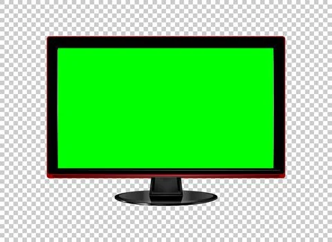 Realistic TV LCD screen mockup. Panel with green screen Stock Illustration
