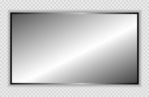 Realistic TV screen. Large computer monitor display. Vector illustration. Stockillustratie