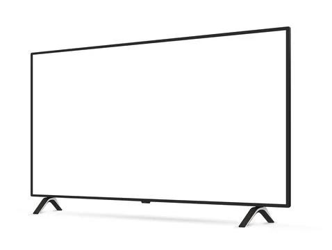 Realistic TV screen mockup from angled view Stock Illustration