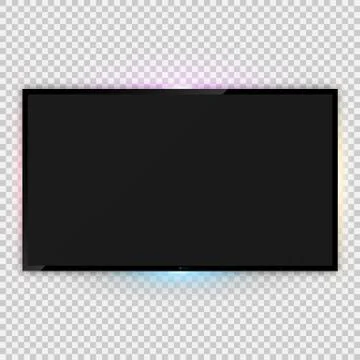 Realistic tv screen template with backlight ambient lighting Stock Illustration