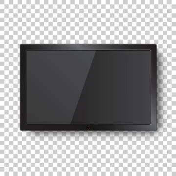 Realistic tv screen vector icon in flat style. Monitor plasma illustration on Stockillustratie