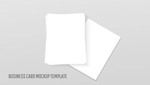 Realistic two cards paper template mockup with shadows on a gray background Stock Illustration
