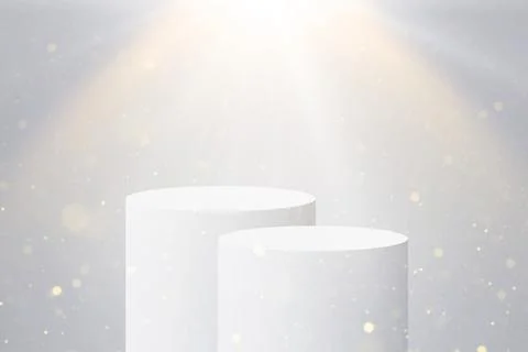 Realistic two empty podium or pedestal for display product. Stock Illustration