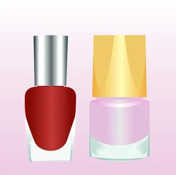 Realistic two nail polishes Stock Illustration