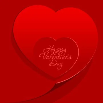 Realistic two Red Heart cut out of paper 스톡 일러스트