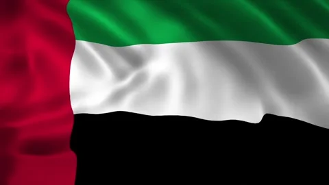 Realistic UAE flag seamless loop waving fabric animation for national Stock Footage 321549178