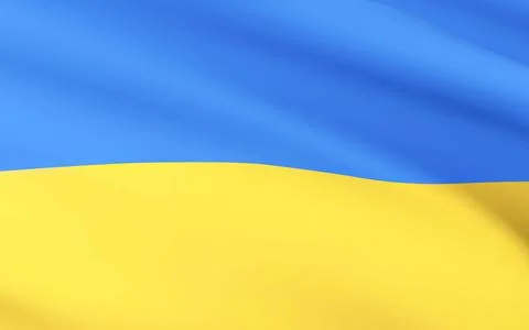 Realistic Ukraine waveing flag bakground. Vector illustration. Stock Illustration