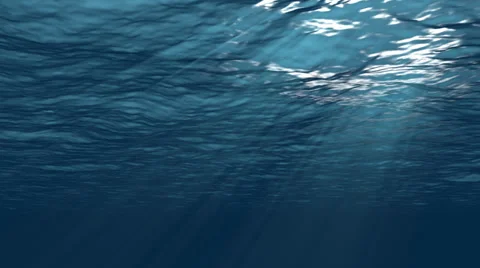 Realistic Underwater Simulation With Angled Sun Rays 4K UHD Stock-Footage 35220226
