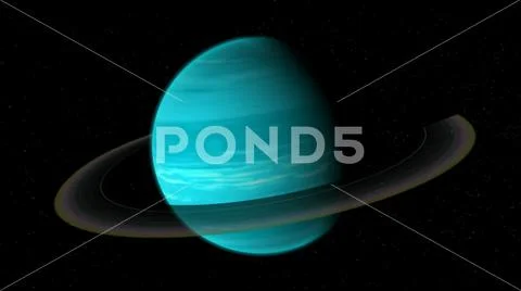 Realistic Uranus from deep space. 3D rendering Stock Illustration