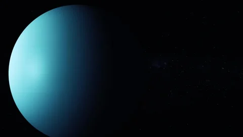 Realistic Uranus Ice Giant Floating Through Deep Cosmos with Galaxy Environme Vidéo 337079481