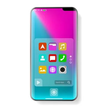 Realistic user interface smartphone device Stock Illustration