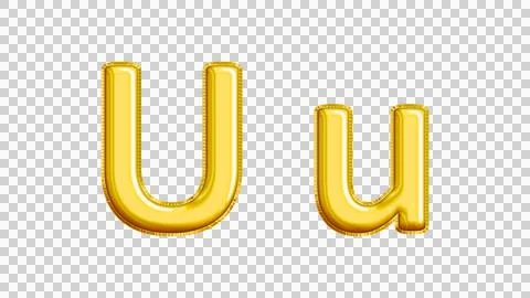 Realistic "Uu" Isolated Balloon Text Effect. Stock Illustration