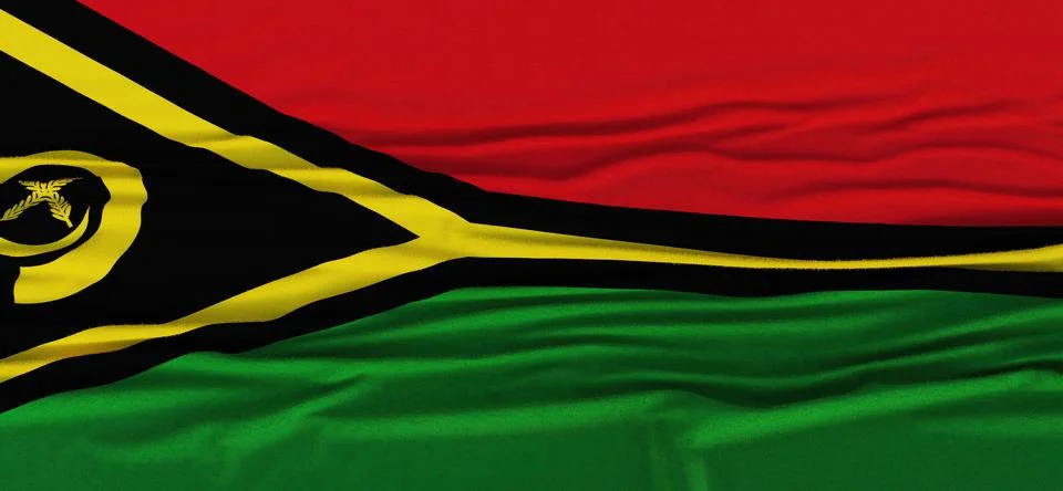 Realistic Vanuatu Flag Stock Illustration
