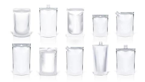Realistic Various Clear Doy Pack Set Stock Illustration