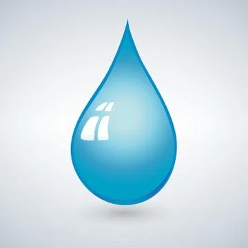 Realistic vector 3d blue water drop isolated. Stock Illustration