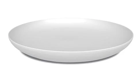 Realistic vector 3d illustration of white empty ceramic plate, template for y Stock Illustration