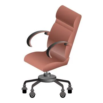 Realistic vector 3d isometric office modern computer chair in light brown Stock Illustration
