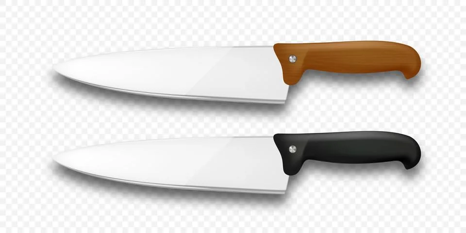Realistic Vector 3d Kitchen Knives Set, Isolated. Chef, Utility Knife, Sharp Stock Illustration