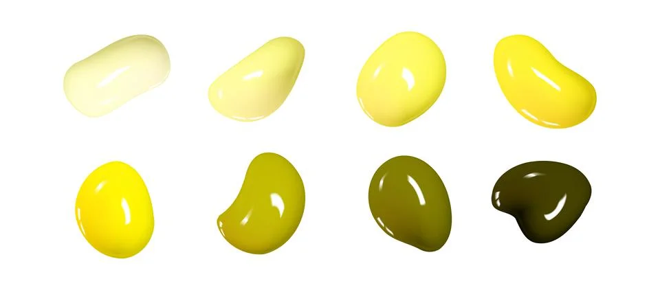 Realistic vector 3D shapes isolated on white background. Set of glossy Stock Illustration