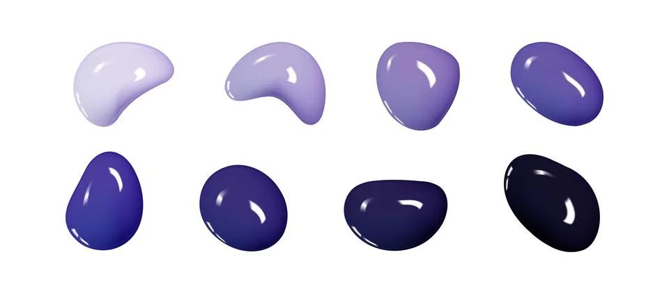 Realistic vector 3D shapes isolated on white background. Set of glossy Illustrazione stock
