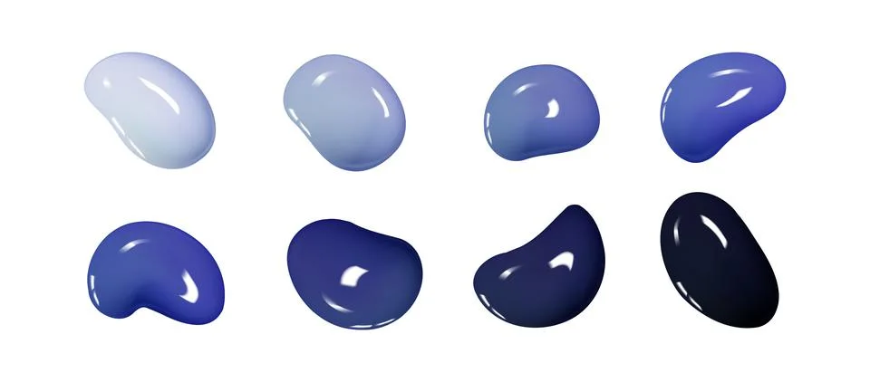 Realistic vector 3D shapes isolated on white background. Set of glossy Stock Illustration