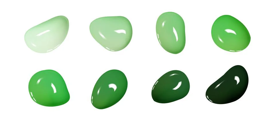 Realistic vector 3D shapes isolated on white background. Set of glossy Stock Illustration