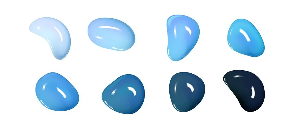 Realistic vector 3D shapes isolated on white background. Set of glossy Stock Illustration