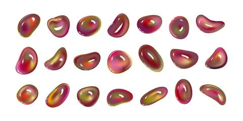 Realistic vector 3D shapes isolated on white background. Set of mother-of-pearl Stock Illustration