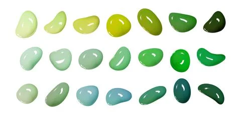 Realistic vector 3D shapes isolated on white background. Set of glossy Illustrazione stock