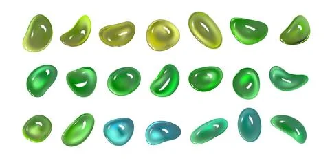 Realistic vector 3D shapes isolated on white background. Set of mother-of-pearl Stock Illustration