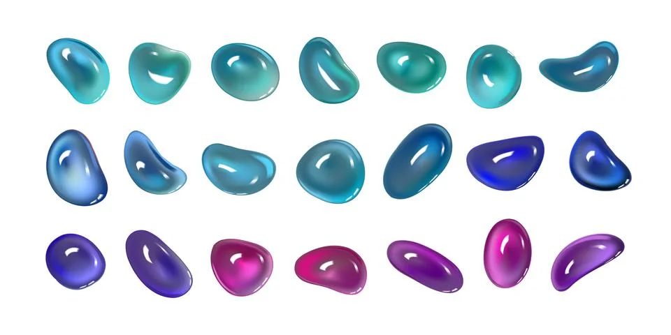 Realistic vector 3D shapes isolated on white background. Set of mother-of-pearl Stock Illustration